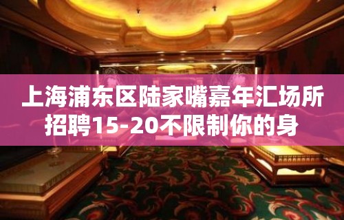 上海浦东区陆家嘴嘉年汇场所招聘15-20不限制你的身