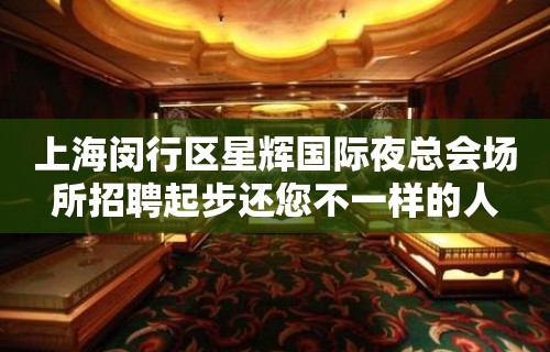 上海闵行区星辉国际夜总会场所招聘起步还您不一样的人