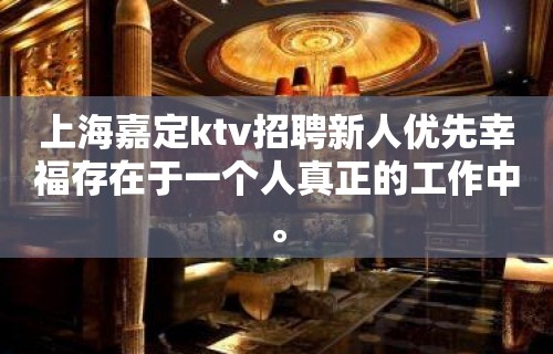 上海嘉定ktv招聘新人优先幸福存在于一个人真正的工作中。