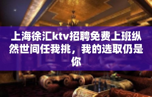 上海徐汇ktv招聘免费上班纵然世间任我挑，我的选取仍是你