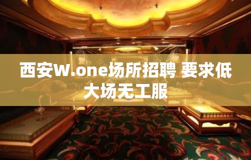 西安W.one场所招聘 要求低大场无工服