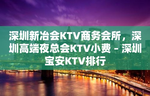 深圳新冶会KTV商务会所，深圳高端夜总会KTV小费 – 深圳宝安KTV排行