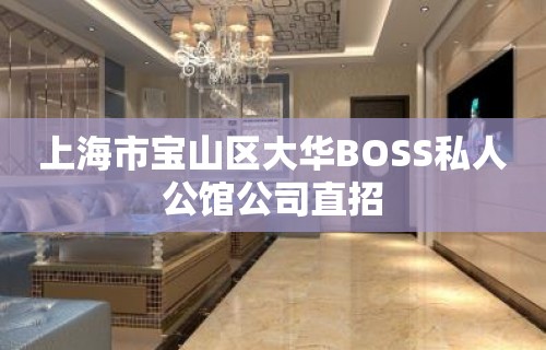 上海市宝山区大华BOSS私人公馆公司直招