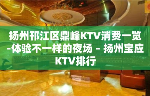 扬州邗江区鼎峰KTV消费一览-体验不一样的夜场 – 扬州宝应KTV排行