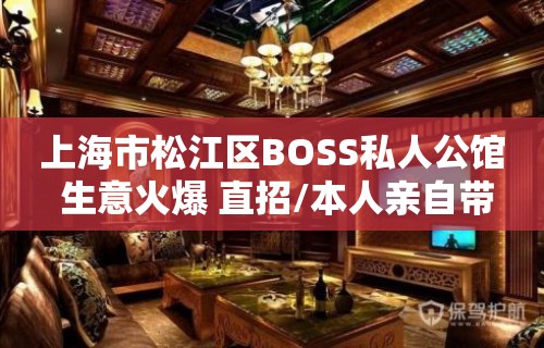 上海市松江区BOSS私人公馆 生意火爆 直招/本人亲自带