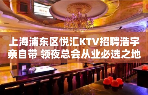 上海浦东区悦汇KTV招聘浩宇亲自带 领夜总会从业必选之地