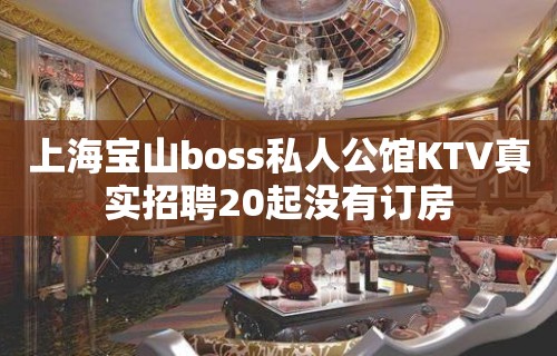 上海宝山boss私人公馆KTV真实招聘20起没有订房