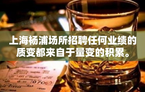 上海杨浦场所招聘任何业绩的质变都来自于量变的积累。