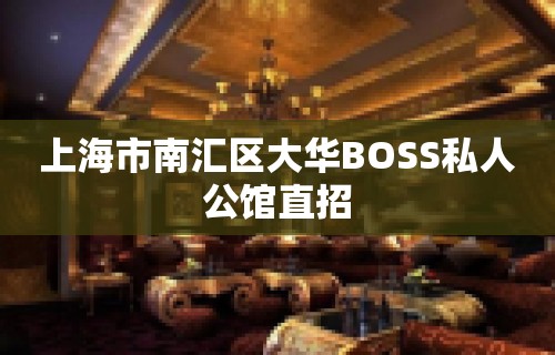 上海市南汇区大华BOSS私人公馆直招