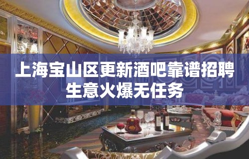 上海宝山区更新酒吧靠谱招聘生意火爆无任务