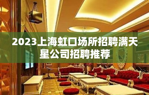 2023上海虹口场所招聘满天星公司招聘推荐