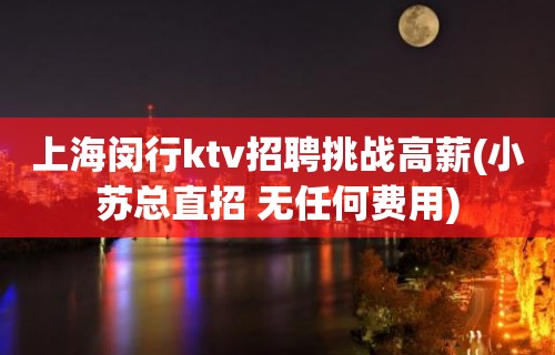 上海闵行ktv招聘挑战高薪(小苏总直招 无任何费用)