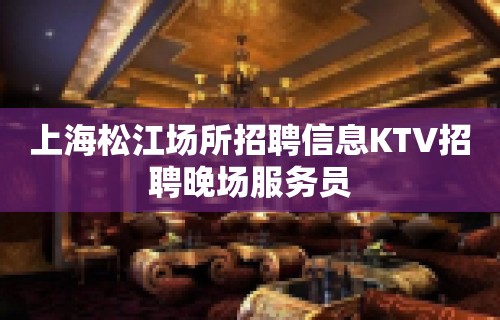 上海松江场所招聘信息KTV招聘晚场服务员