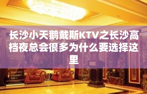 长沙小天鹅戴斯KTV之长沙高档夜总会很多为什么要选择这里