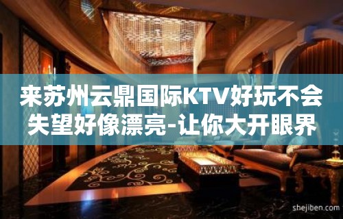 来苏州云鼎国际KTV好玩不会失望好像漂亮-让你大开眼界