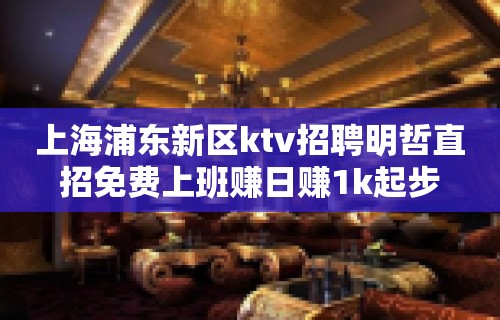 上海浦东新区ktv招聘明哲直招免费上班赚日赚1k起步