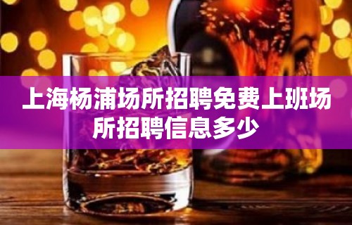 上海杨浦场所招聘免费上班场所招聘信息多少