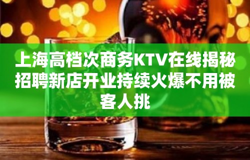 上海高档次商务KTV在线揭秘招聘新店开业持续火爆不用被客人挑