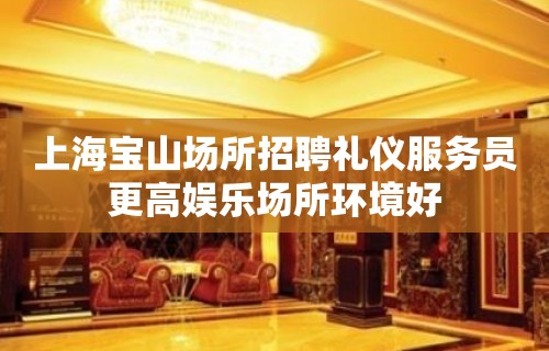 上海宝山场所招聘礼仪服务员更高娱乐场所环境好