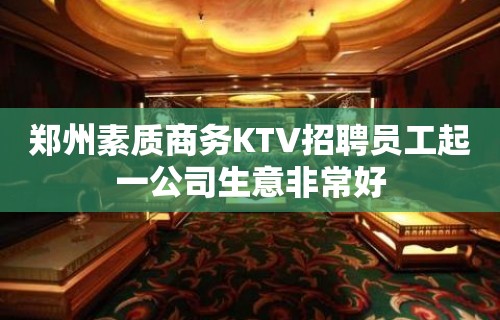 郑州素质商务KTV招聘员工起一公司生意非常好