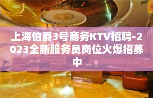 上海伯爵3号商务KTV招聘-2023全新服务员岗位火爆招募中