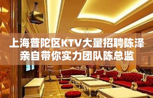 上海普陀区KTV大量招聘陈泽亲自带你实力团队陈总监