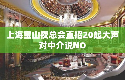 上海宝山夜总会直招20起大声对中介说NO