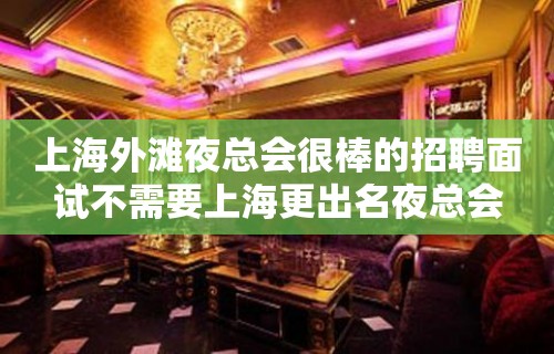 上海外滩夜总会很棒的招聘面试不需要上海更出名夜总会