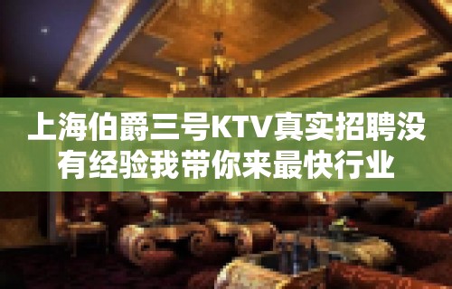 上海伯爵三号KTV真实招聘没有经验我带你来最快行业