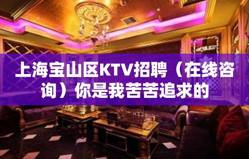 上海宝山区KTV招聘（在线咨询）你是我苦苦追求的