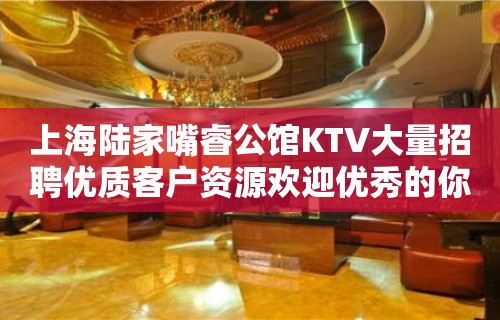 上海陆家嘴睿公馆KTV大量招聘优质客户资源欢迎优秀的你