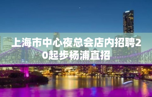 上海市中心夜总会店内招聘20起步杨浦直招