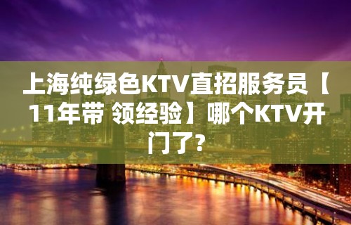 上海纯绿色KTV直招服务员【11年带 领经验】哪个KTV开门了?