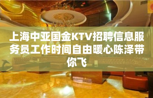 上海中亚国金KTV招聘信息服务员工作时间自由暖心陈泽带你飞