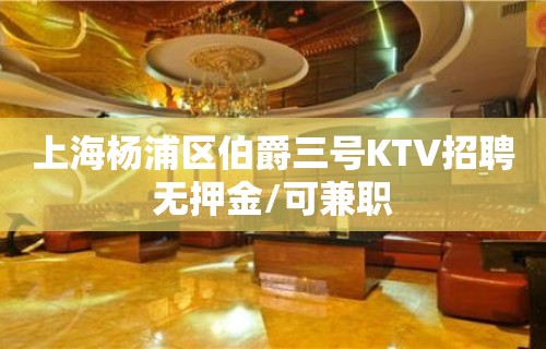 上海杨浦区伯爵三号KTV招聘无押金/可兼职