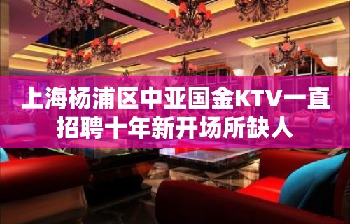 上海杨浦区中亚国金KTV一直招聘十年新开场所缺人