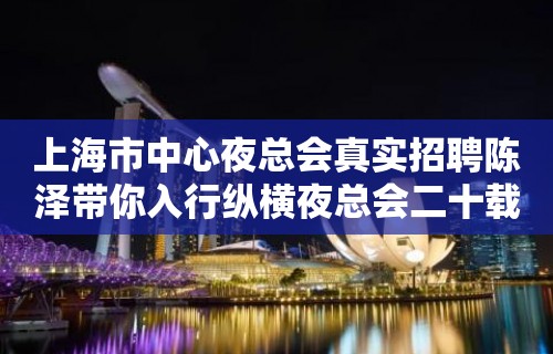 上海市中心夜总会真实招聘陈泽带你入行纵横夜总会二十载