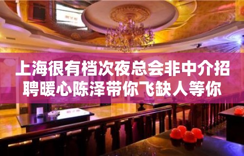 上海很有档次夜总会非中介招聘暖心陈泽带你飞缺人等你