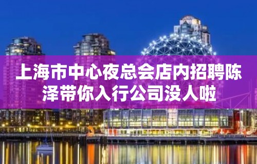 上海市中心夜总会店内招聘陈泽带你入行公司没人啦