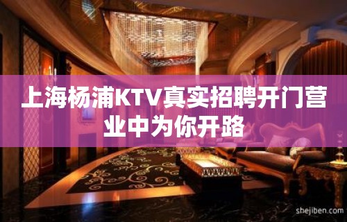 上海杨浦KTV真实招聘开门营业中为你开路