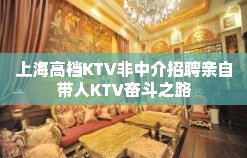 上海高档KTV非中介招聘亲自带人KTV奋斗之路