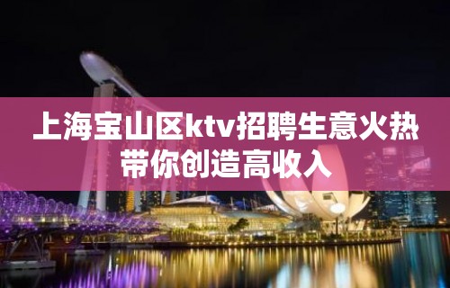 上海宝山区ktv招聘生意火热带你创造高收入