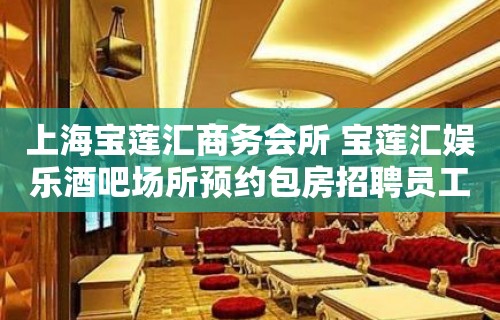 上海宝莲汇商务会所 宝莲汇娱乐酒吧场所预约包房招聘员工