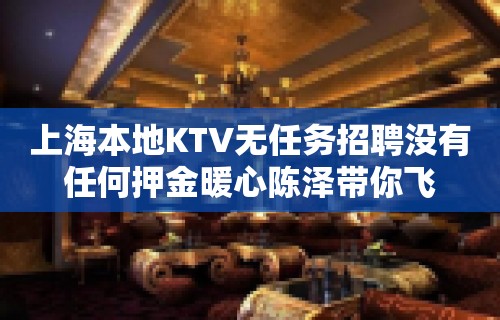 上海本地KTV无任务招聘没有任何押金暖心陈泽带你飞