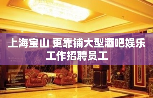 上海宝山 更靠铺大型酒吧娱乐工作招聘员工