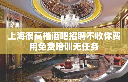 上海很高档酒吧招聘不收你费用免费培训无任务