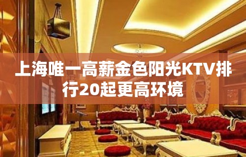 上海唯一高薪金色阳光KTV排行20起更高环境