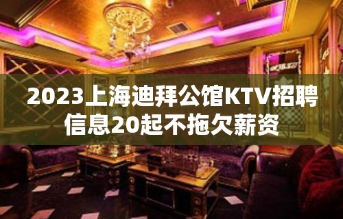 2023上海迪拜公馆KTV招聘信息20起不拖欠薪资