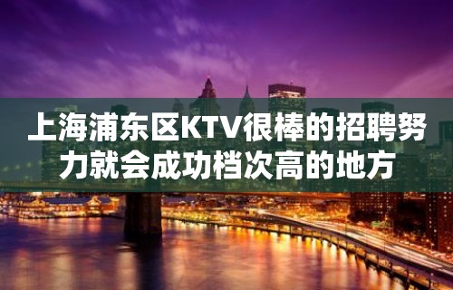 上海浦东区KTV很棒的招聘努力就会成功档次高的地方