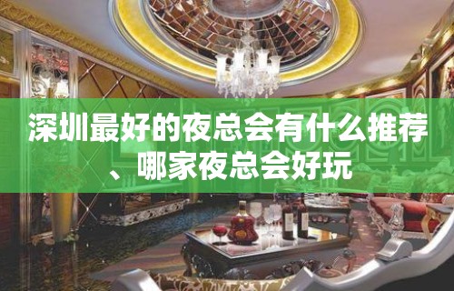 深圳最好的夜总会有什么推荐、哪家夜总会好玩